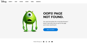 Disney 404 page design