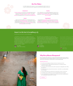 Cherry Blossom Management, Virtual Assistant Website - Creative Website Design