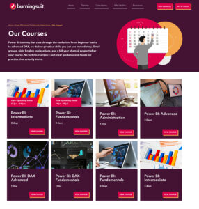 New WordPress course listing page with Arlo integration