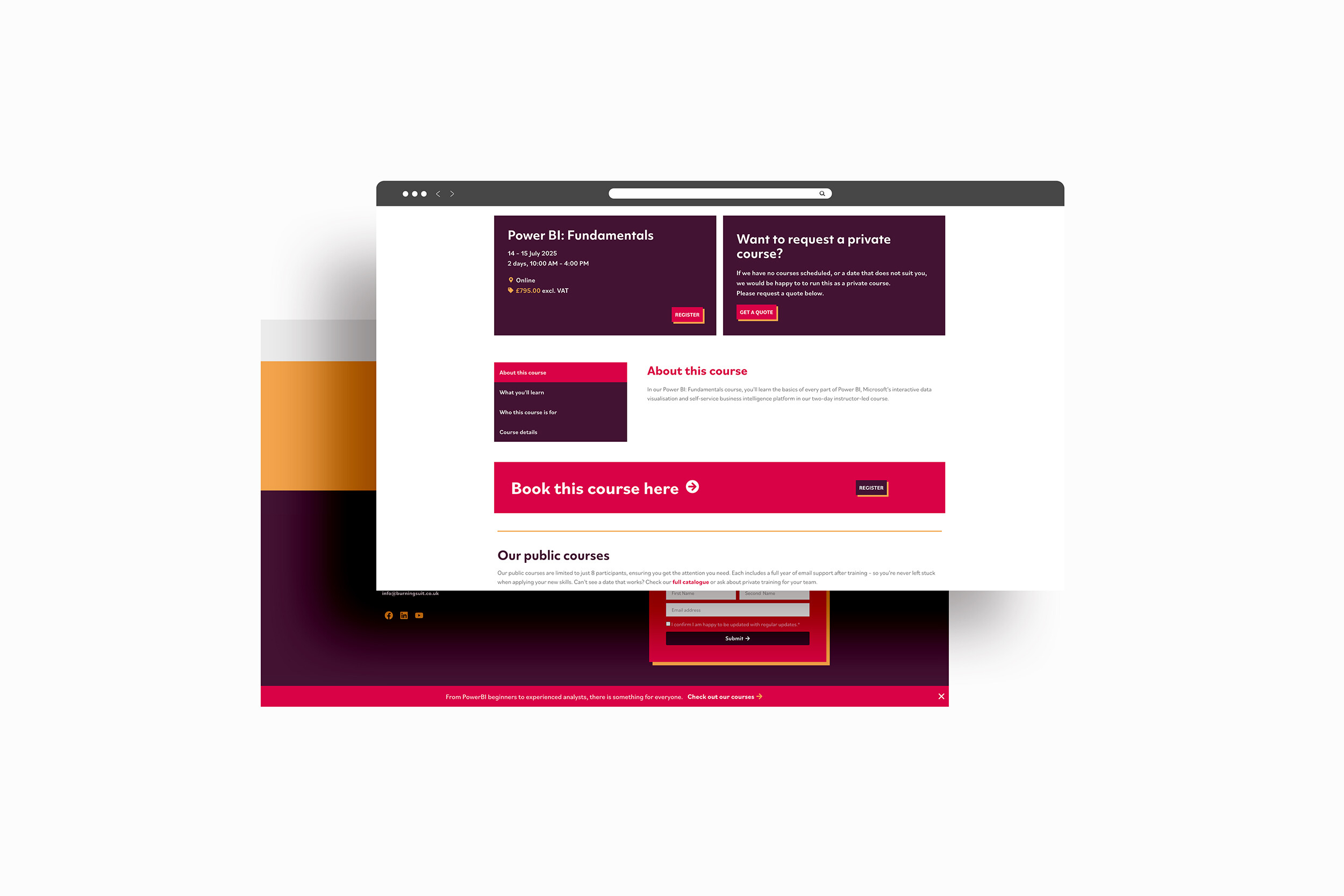 Training company website redesign