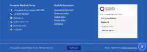 NHS website accessibility statement page - medical website design
