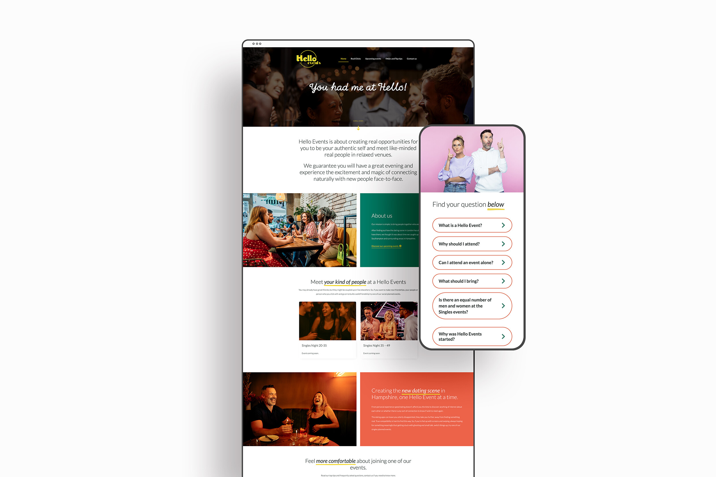 Hello Events website design by Littlebigbox, Romsey Hampshire